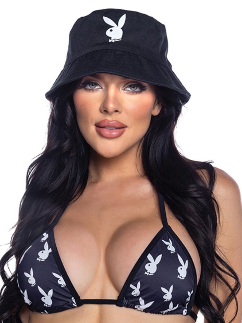 Playboy Bunny Bucket Hat - Black/White O/S